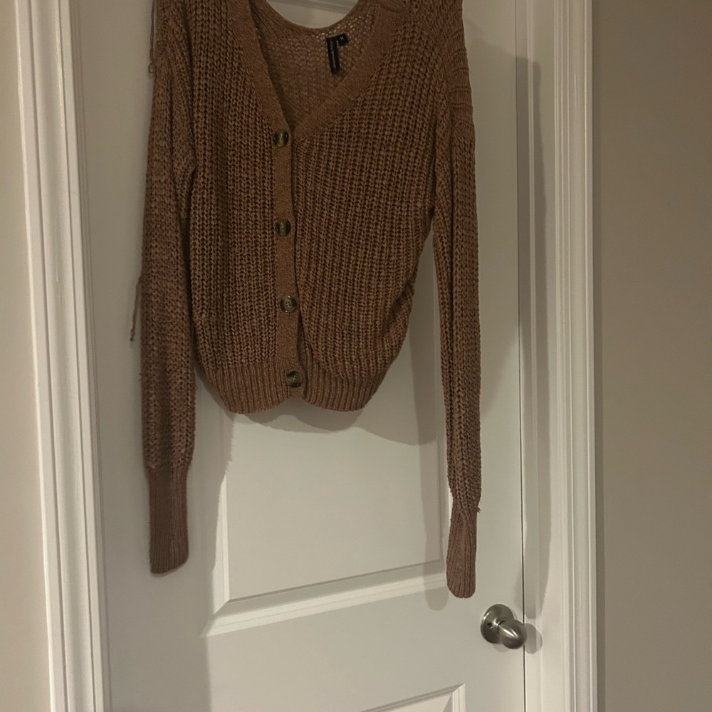 moon & madison Brown V-Neck Sweater
